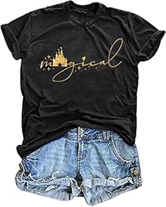 Magical Shirt for Women Magic Kingdom Tshirt Family Vacation Tee Castle Graphic Short Sleeve Tops Uniqueone