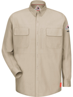 Комфортная тканая рубашка с длинным рукавом и накладными карманами iQ Series® Bulwark FR