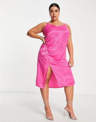 Розовое платье-комбинация со сборками Simply Be Simply Be