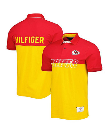 Мужская желто-красная рубашка-поло Kansas City Chiefs Color Block Tommy Hilfiger