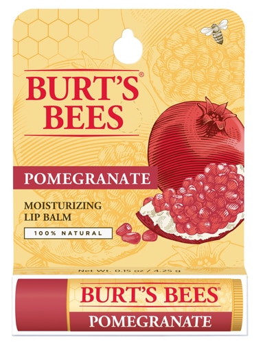 Burt's Bees Lip Balm Увлажняющий гранатовый блистер 0,15 унции -- 1 бальзам для губ BURT'S BEES