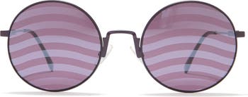 Солнцезащитные очки 53 мм с круглыми полосатыми линзами FENDI