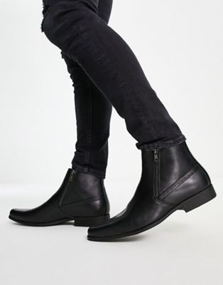 Черные ботинки челси из искусственной кожи с молниями ASOS DESIGN ASOS DESIGN
