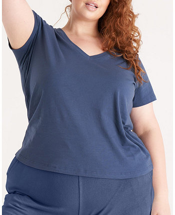 Женская футболка с V-образным вырезом большого размера The Standard Stitch