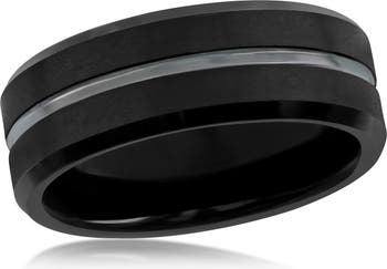 Матовое и полированное вольфрамовое кольцо BLACKJACK