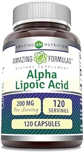 Amazing Formulas Alpha Lipoic Acid | 200 Mg Supplement | Capsules (Капсулы) | Non-GMO | Gluten-Free | Made in USA (1 Pack, 120) Amazing Nutrition