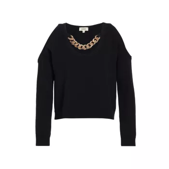 Indy Chain-Embellished Cotton-Blend Sweater L'AGENCE