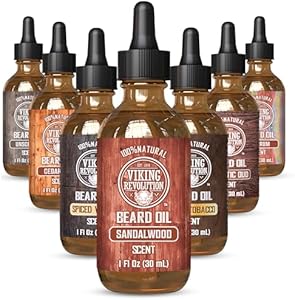 Viking Revolution Bay Rum Beard Oil for Men - Natural Softener and Conditioner with Argan & Jojoba Oils for Strengthening and Moisturizing Viking Revolution