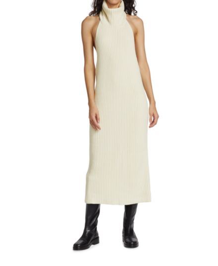 Шерстяное платье-свитер с лямкой на шее Estelle Piece of White