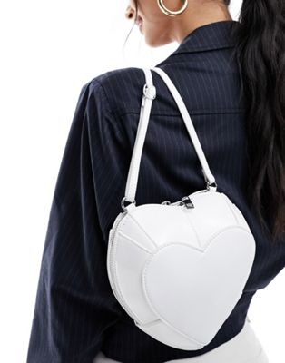 Женская сумка через плечо ASOS DESIGN в форме сердца белого цвета ASOS DESIGN
