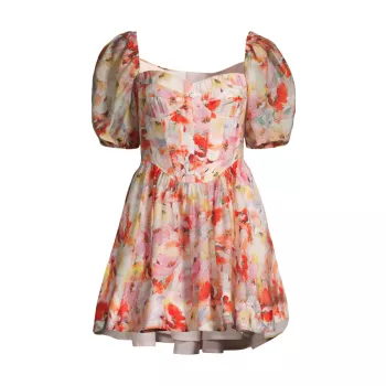 Корсетное мини-платье Kiah с цветочным принтом Bardot