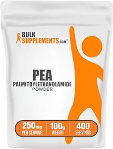 BulkSupplements.com Palmitoylethanolamide Powder - Pea Supplement, Palmitoylethanolamide 250mg - Immmune Support, Gluten Free, 250mg per Serving, 500g (1.1 lbs) (Pack of 1) BulkSupplements