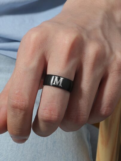 Мужское кольцо с текстовым рисунком SHEIN