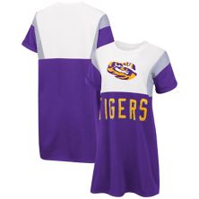 Женское платье-футболка с короткими рукавами G-III 4Her от Carl Banks фиолетово-белое LSU Tigers 3rd Down In The Style
