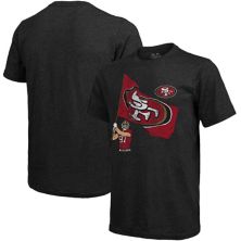 Мужская черная футболка с принтом San Francisco 49ers Tri-Blend с графическим принтом Majestic Threads Nick Bosa Majestic