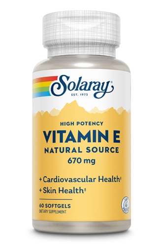 Solaray Витамин Е -- 670 мг -- 60 мягких капсул Solaray