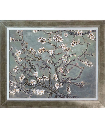 By Overstockart Ветви цветущего миндального дерева, жемчужно-серый с силуэтом, 10,4 "x 12,4" La Pastiche