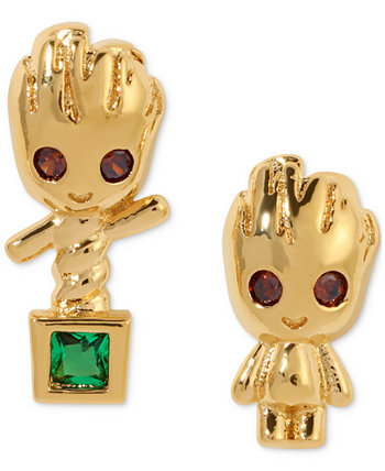 Серьги-гвоздики с цветными кристаллами Groot из 18-каратного золота Girls Crew