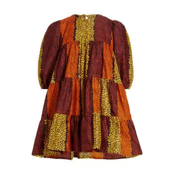 Мини-платье Simi из хлопковой смесовой ткани в стиле пэчворк Elisamama