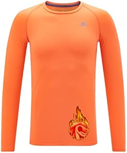 DEVOROPA Youth Boys Compression Thermal Shirt Long Sleeve Fleece Baselayer Soccer Baseball Undershirt Devoropa