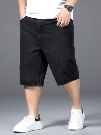 Extended Sizes для мужчины Джинсовые шорты с карманом SHEIN
