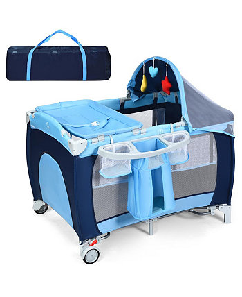 Foldable Baby Crib Playpen Travel Infant Costway