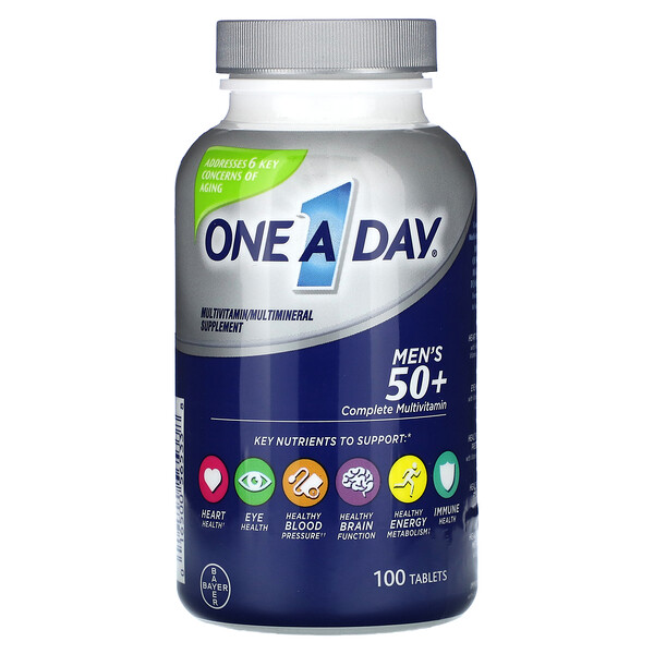 Мужской 50+ мультивитамин/мультиминеральная добавка - 100 таблеток - One-A-Day One-A-Day