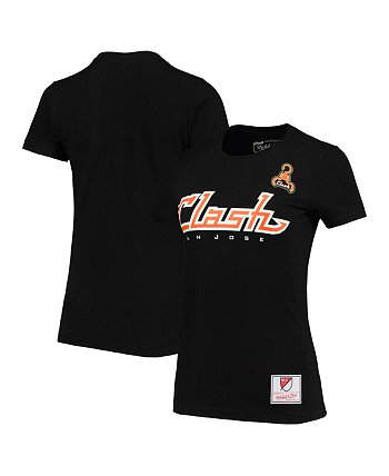 Женская черная футболка с логотипом San Jose Clash From '96 Primary Mitchell & Ness