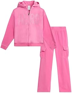 AEROPOSTALE Girls' Sweatsuit Set - 2 Piece Zip Up Hoodie Sweatshirt and Flare Cargo Pants - Girls' Activewear Set (4-12) Aeropostale