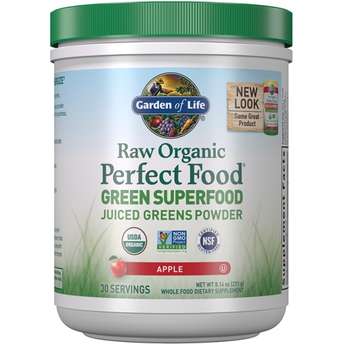 Garden of Life Raw Organic Perfect Food® Green Superfood Apple — 8,2 унции Garden of Life