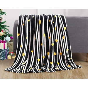 Elegant Comfort Black, White, Multi-color Microfiber, Polyester Throws 60" x 50" Elegant Comfort