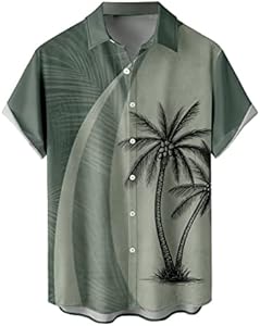 Hawaiian Shirts for Men Loose Short Sleeve Mens Beach Shirts Resort Casual Shirts WRITKC