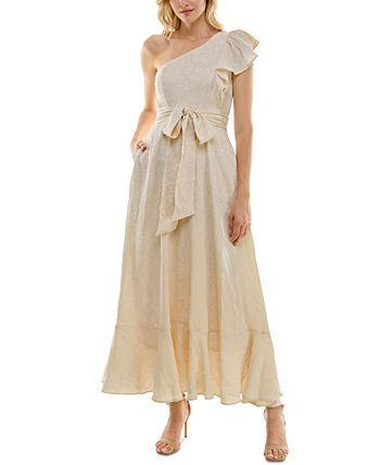 Женское платье макси с цветочным принтом и жаккардом на одно плечо MAISON TARA