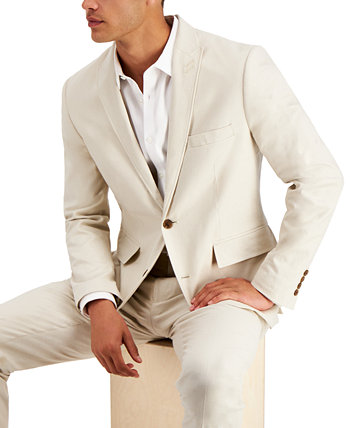 Мужской приталенный пиджак из эластичной льняной ткани, созданный для Macy's INC International Concepts