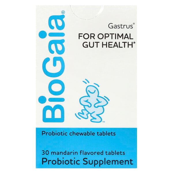 Gastrus для оптимального здоровья кишечника, Мандарин, 30 таблеток BioGaia