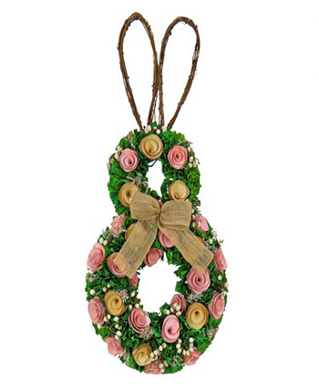 20-дюймовое цветочное украшение в форме кролика, гравюра на дереве National Tree Company