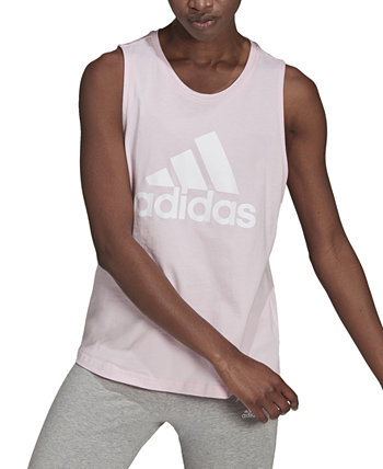 Женская хлопковая майка Essentials с большим логотипом Adidas