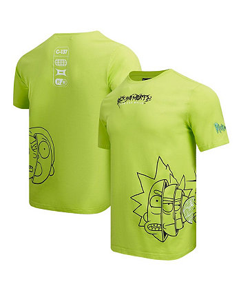 Men's Green Rick and Morty 90s Rave Rickvival T-shirt Freeze Max