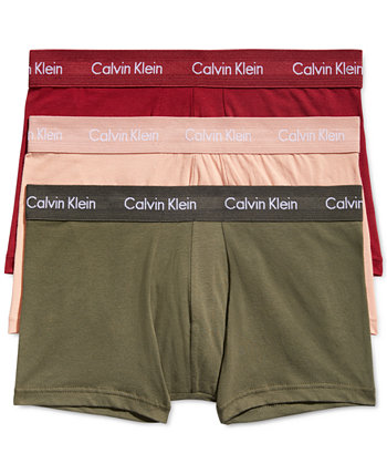 Мужские хлопковые эластичные шорты с низкой посадкой, комплект из 3 шт. Calvin Klein