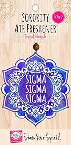 Ароматизатор воздуха Mandala Sigma Sigma Sigma - упаковка из 2 шт., с эфирным маслом ананаса Sorority Shop