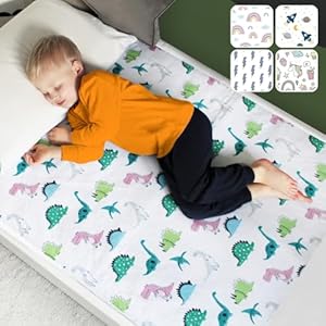 Hygge Sheets® Potty Training Pee Pads for Kids, Toddlers - 100% Waterproof, Non Slip Bed Wetting Pad for Full Size Beds - Washable, Reusable Mattress & Sheet Protector - Dinosaur Hygge Supplies