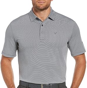 Callaway Men's Pro Spin Fine Line Short Sleeve Golf Polo, Stretch, Moisture-Wicking, Sun Protection (Available in Big & Tall) Callaway