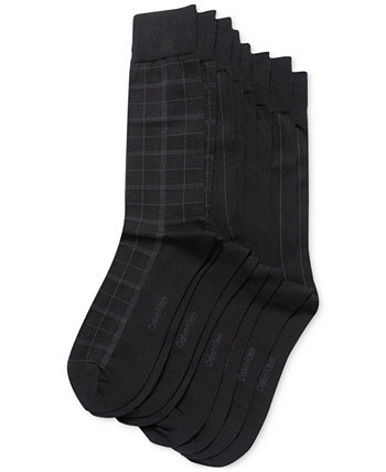 Мужские классические носки из микрофибры длиной до экипажа, разные узоры, упаковка из 4 шт. Calvin Klein