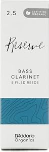 D’Addario Organic Reserve Bass Clarinet Reeds - Filed, Strength 2.0, 5-Pack Rico