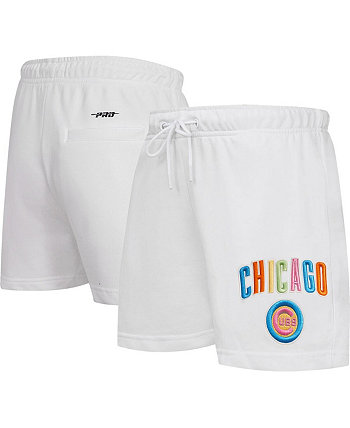 Женские белые неоновые шорты Chicago Cubs Pro Standard