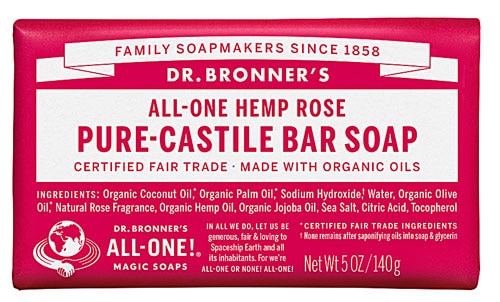 Волшебное мыло Dr. Bronner's All-One Hemp Pure-Castile Soap Rose -- 5 унций Dr. Bronner's