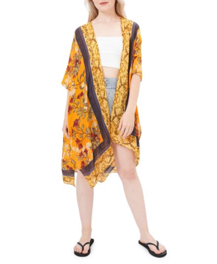 Цветочный &амп; Шифоновое кимоно со змеиным принтом Save The Ocean