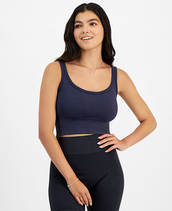 Juniors' Seamless Ribbed Cropped Tank Hippie Rose