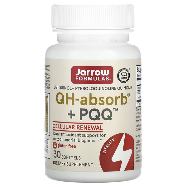Убихинол, QH-Absorb + PQQ, 30 мягких таблеток Jarrow Formulas