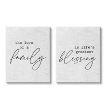 Stupell Home Decor Love of Family is Greatest Blessing Wall Art Набор из 2 предметов Stupell Home Decor